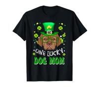 Dogue de Bordeaux One Lucky Dog Mom St Patricks Day Camiseta