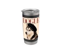 Dogue - Husky Siberiano Mamá Husky Amante Perro Papá Vaso térmico de acero inoxidable de doble pared