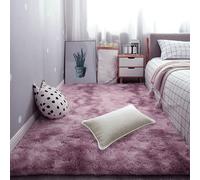 DOGUO Alfombra de Felpa 385 x 390 cm Antideslizante Fácil de Limpiar Alfombra Salón Pelo Largo Shaggy Antideslizante para Pasillo Larga Habitacion Comedor, Rosa Púrpura