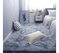 DOGUO Alfombra de Felpa 385 x 390 cm Antideslizante Fácil de Limpiar Alfombra Salón Pelo Largo Shaggy Antideslizante para Pasillo Larga Habitacion Comedor, Gris Claro