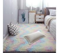 DOGUO Alfombra de Felpa 385 x 390 cm Antideslizante Fácil de Limpiar Alfombra Salón Pelo Largo Shaggy Antideslizante para Pasillo Larga Habitacion Comedor, Multicolor