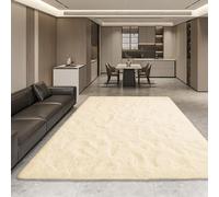 DOGUO Alfombra Mullida de Pelo Largo Pelo Largo 140x250cm Color Crema | Largo Fluffy Alfombra Pelo Fácil De Limpiar Para Habitacion Dormitorio Salon Comedor