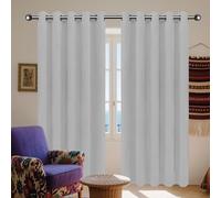 DOGUO Cortina Habitacion Opaca Termica 1 Piezas 100 x 120 cm Poliestere Resistente, Termica Isolante Opacas Cortinas Salon Modernas para Sala de Estar, Gris Claro