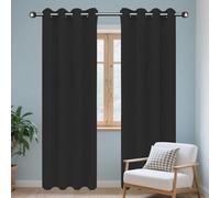DOGUO Cortinas Opacas Térmicas Aislantes 190 x 130 cm Isolanti Termiche Protezione Della Privacy Tende Soggiorno Camera da Letto para Ventanas Dormitorio, Negro