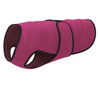 Dogzstuff Chaleco de enfriamiento para Perros, Chaqueta Ligera con tecnología de Microfibra evaporativa, Camisa de protección UV, Talla para Perros pequeños, medianos y Grandes (L, Rojo Rosa)