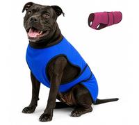 Dogzstuff Chaleco de enfriamiento para Perros, Chaqueta Ligera con tecnología de Microfibra evaporativa, Camisa de protección UV, Talla para Perros pequeños, medianos y Grandes (L, Azul Oscuro)