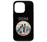 Doha Paisaje Art Deco Qatar Carcasa para iPhone 13 Pro