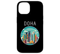 Doha Paisaje Art Deco Qatar Carcasa para iPhone 14