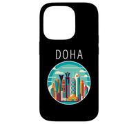 Doha Paisaje Art Deco Qatar Carcasa para iPhone 14 Pro