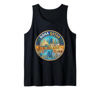 Doha Qatar Round Travel Souvenir City Landmark Turista Regalo Camiseta sin Mangas