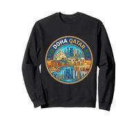 Doha Qatar Round Travel Souvenir City Landmark Turista Regalo Sudadera