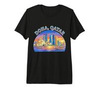 Doha Qatar Travel Souvenir City Monumento Turístico Regalo Camiseta Premium