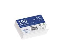 Dohe 30365 - Pack de 100 fichas lisas de cartulina blanca, 180 g, nº 1, 65 x 95 mm