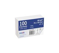 Dohe 30366 - Pack de 100 fichas lisas de cartulina blanca, 180 g, nº 2, 75 x 125 mm