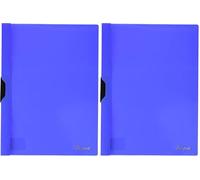 Dohe 90414 - Dossier con clip metálico, A4, color azul (Paquete de 2)