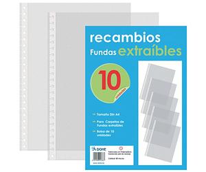DOHE 91363 - Recambio de 10 fundas, carpeta de fundas, extraíble