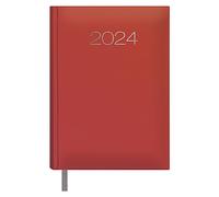 Dohe - Agenda 2024 en Catalán - Día Página - Tamaño Mediano: 14x20 cm - 336 páginas - Encuadernación cosida - Tapa dura - Color Rojo - Modelo Lisboa