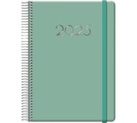 Dohe - Agenda 2025 - Día por Página, A5 (15x21 cm), 12 Meses Enero a Diciembre, Cierre de Anillas, Planificador Anual en Español, Material de Oficina - DENVER Verde