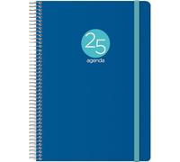 Dohe - Agenda 2025 - Día por Página, A5 (15x21 cm), 12 Meses Enero a Diciembre, Tapa Flexible de Plástico, Planificador en Español, Material de Oficina - MEMPHIS Azul
