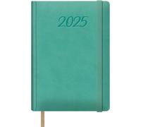 Dohe - Agenda 2025 - Día por Página, Tamaño A5 (15x21 cm), 12 Meses Enero a Diciembre, Tapa Dura de Polipiel, Planificador en Español, Material de Oficina - SAMBA Verde Menta