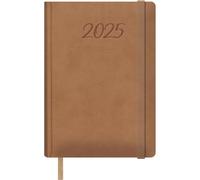 Dohe - Agenda 2025 - Día por Página, Tamaño A5 (15x21 cm), 12 Meses Enero a Diciembre, Tapa Dura de Polipiel, Planificador en Español, Material de Oficina - SAMBA Cámel