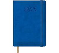 Dohe - Agenda 2025 - Día por Página, Tamaño A5 (15x21 cm), 12 Meses Enero a Diciembre, Tapa Dura de Polipiel, Planificador en Español, Material de Oficina - SAMBA Azul