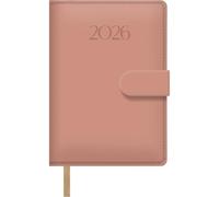 Dohe - Agenda 2026 - Día Página, Tamaño 12,5x18 cm, Tapa Suave de Polipiel, Cierre de Imán con Solapa, Marcapáginas, 12 Meses Enero a Diciembre, Planificador Anual en Español - Pretty Rosa