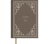 Dohe - Agenda 2026 - Día Página, Tamaño A5 (14x20 cm), Tapa Dura, Estilo Clásico, 12 Meses Enero a Diciembre, Planificador Anual en Español con Marcapáginas - Victorian Marrón