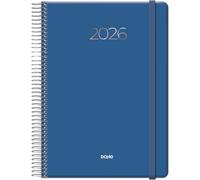 Dohe - Agenda 2026 - Día Página, Tamaño A5 (15x21 cm), Cierre de Espiral y Goma Elástica, 12 Meses Enero a Diciembre, Planificador Anual en Español - Denver Azul