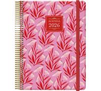Dohe - Agenda 2026 - Día Página, Tamaño A5 (15x21 cm), Tapa Dura, Cierre de Espiral y Goma Elástica, 12 Meses Enero a Diciembre, 4 Páginas de Pegatinas, Planificador Anual en Español - Charm Lady