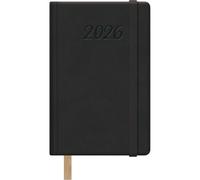 Dohe - Agenda 2026 - Semana Vista, Tamaño Bolsillo (8,5x13 cm), Tapa Dura de Polipiel, Cierre de Goma, Marcapáginas, 12 Meses Enero a Diciembre, Planificador Anual en Español - Samba Negro