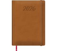 Dohe - Agenda 2026 - Semana Vista Vertical, Tamaño Grande (17x24 cm), Tapa Dura, 12 Meses Enero a Diciembre, Planificador Anual en Español con Marcapáginas - Manaos Marrón