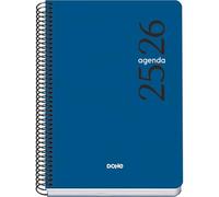 Dohe - Agenda Escolar 2025 2026 - Día Página, Tamaño A5 (15x21 cm), Español e Inglés, Septiembre a Junio, Cierre de Espiral, Tapa Flexible - ESENCIAL Azul