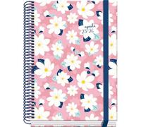 Dohe - Agenda Escolar 2025 2026 - Día Página, Tamaño A5 (15x21 cm), Español e Inglés, Septiembre a Junio, Cierre de Espiral y Goma, Tapa Dura, 4 Páginas de Pegatinas - PRIME Camomille