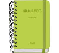 Dohe - Agenda Escolar 2025 2026 - Día Página, Tamaño A6 (12x17 cm), Español e Inglés, Cierre de Espiral Doble y Goma, Tapa Dura, 4 Páginas de Pegatinas - COLOUR VIBES Lima