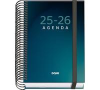 Dohe - Agenda Escolar 2025 2026 - Día Página (12x17 cm), Español e Inglés, Septiembre a Junio, Cierre de Espiral y Goma, Tapa Dura, 4 Páginas de Pegatinas - PRIME Boreal