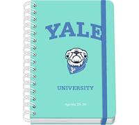 Dohe - Agenda Escolar 2025 2026 - Semana Vista, Tamaño A5 (15x21 cm), Español e Inglés, Cierre de Espiral Doble y Goma, Tapa Dura, 4 Páginas de Pegatinas - Yale University Dog