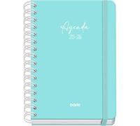 Dohe - Agenda Escolar 2025 2026 - Semana Vista, Tamaño A5 (15x21 cm), Español e Inglés, Cierre de Espiral Doble y Goma, Tapa Dura, 4 Páginas de Pegatinas - SERENITY Verde