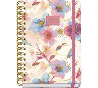Dohe - Agenda Escolar 2026 2027 - Septiembre a Junio, Día Página, A5 (15x21 cm), Tapa Dura Suave, Espiral Doble, Cierre con Goma Elástica, 2 Páginas de Pegatinas, Español e Inglés - Magnolia