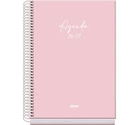 Dohe - Agenda Escolar 2026 2027 - Septiembre a Junio, Día Página, A5 (15x21 cm), Tapa Dura Tacto Suave, Cierre de Espiral, Español e Inglés - Serenity Rosa