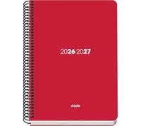 Dohe - Agenda Escolar 2026 2027 - Septiembre a Junio, Día Página, A5 (15x21 cm), Tapa Flexible de Plástico Duro, Cierre de Espiral, Español e Inglés - Element Rojo