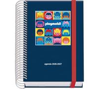 Dohe - Agenda Escolar 2026 2027 - Septiembre a Junio, Día Página, A6 (12x17 cm), Tapa Dura, Cierre de Espiral y Goma Elástica, 2 Páginas de Pegatinas, Español e Inglés