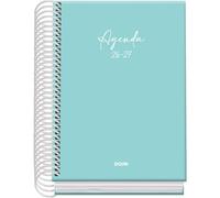 Dohe - Agenda Escolar 2026 2027 - Septiembre a Junio, Día Página, A6 (12x17 cm), Tapa Dura Tacto Suave, Cierre de Espiral, Español e Inglés - Serenity Verde