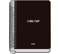 Dohe - Agenda Escolar 2026 2027 - Septiembre a Junio, Día Página, A6 (12x17 cm), Tapa Flexible de Plástico Duro, Cierre de Espiral, Español e Inglés - Element Negro