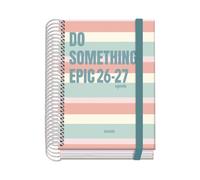 Dohe - Agenda Escolar 2026 2027 - Septiembre a Junio, Día Página, A6 (12x17 cm), Tapa Dura, Cierre de Espiral y Goma Elástica, 2 Páginas de Pegatinas, Español e Inglés - Epic