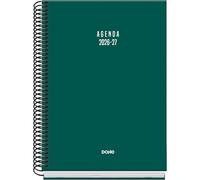 Dohe - Agenda Escolar 2026 2027 - Septiembre a Junio, Semana Vista, A5 (15x21 cm), Tapa Dura, Cierre de Espiral, Español e Inglés - Colour Vibes Verde