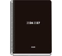 Dohe - Agenda Escolar 2026 2027 - Septiembre a Junio, Semana Vista, A5 (15x21 cm), Tapa Flexible de Plástico Duro, Cierre de Espiral, Español e Inglés - Element Negro