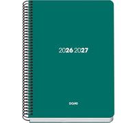 Dohe - Agenda Escolar 2026 2027 - Septiembre a Junio, Semana Vista, A5 (15x21 cm), Tapa Flexible de Plástico Duro, Cierre de Espiral, Español e Inglés - Element Verde