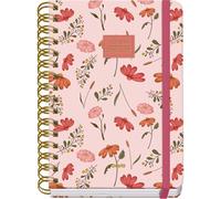 Dohe - Agenda Escolar 2026 2027 - Septiembre a Junio, Semana Vista, A5 (15x21 cm), Tapa Dura Suave, Espiral Doble, Cierre con Goma Elástica, 2 Páginas de Pegatinas, Español e Inglés - Belle