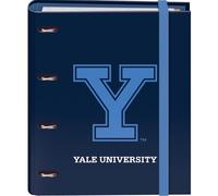 Dohe - Archivador 4 Anillas con Recambio 100 Hojas - Tamaño A4, Cierre con Goma, 4 Separadores de Colores, Sobre Portadocumentos, Papel 90 g/m², Compresor, Material escolar - Yale University Navy